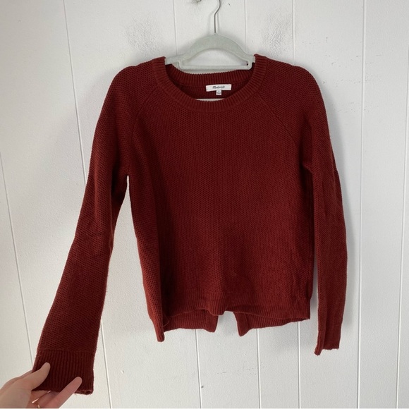 Madewell Sweater Province Cross Back Pullover Burnt Mahogany Sz. Small - Picture 4 of 11